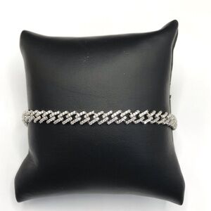 925 Sterling Silver 2.30CT MOISSANITE Monaco  Men’s Bracelet size 8”